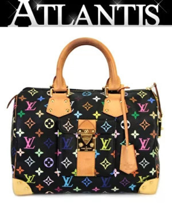 Louis Vuitton Handbags - Louis Vuitton Speedy Handbag Boston Bag Multicolor Black Noir Black